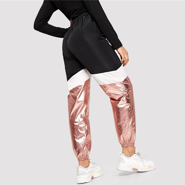 Metallic Panel Sweat Pants