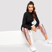 Metallic Panel Sweat Pants