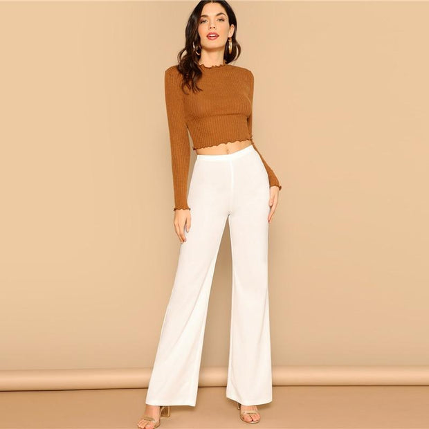 High Waist Straight Leg Pants