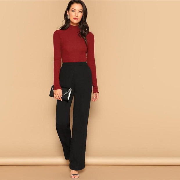 Wide Leg Zipper Fly Pants