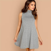 High Neck Sleeveless Mini Dress