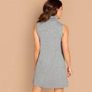 High Neck Sleeveless Mini Dress