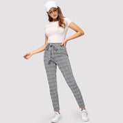 Knot Waist Glen Plaid Pants
