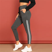 Striped High Waist Skinny Pants