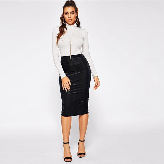 Leather Midi Skirt