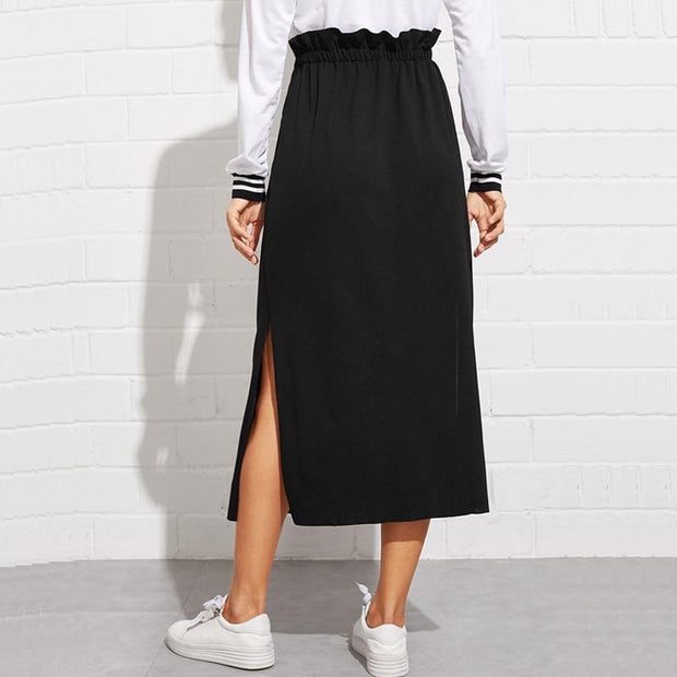 Paperbag Waist Midi Skirt