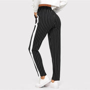 Striped Slant Pocket Pencil Pants