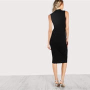 Sleeveless Natural Waist Midi Dress