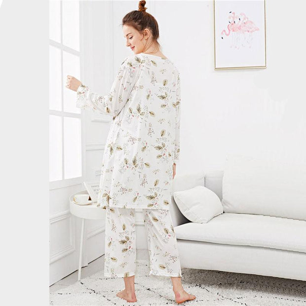 Leaf Print Cami Pajama Set