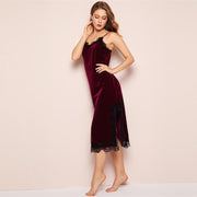 Lace Velvet Spaghetti Strap Sleepwear