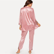 Belted Knot Set With Robe Sleepwear Set