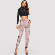 Side Seam Panelled Velvet Pants