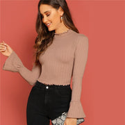 Lettuce Edge Flounce Fitted Crop