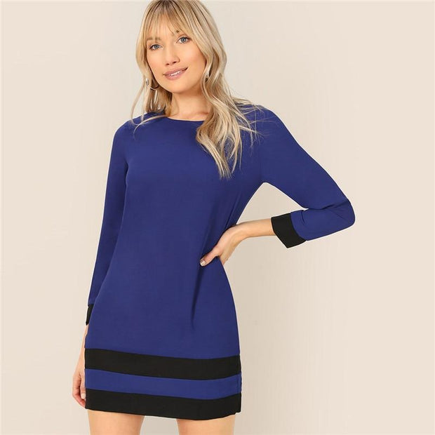 Two Tone Cut & Sew Tunic Mini Dress