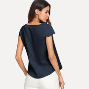 Keyhole Front Layered Plain Top