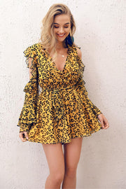 Leopard Ruffles Playsuit