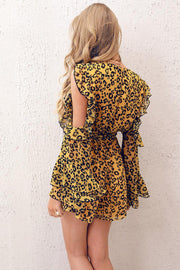 Leopard Ruffles Playsuit