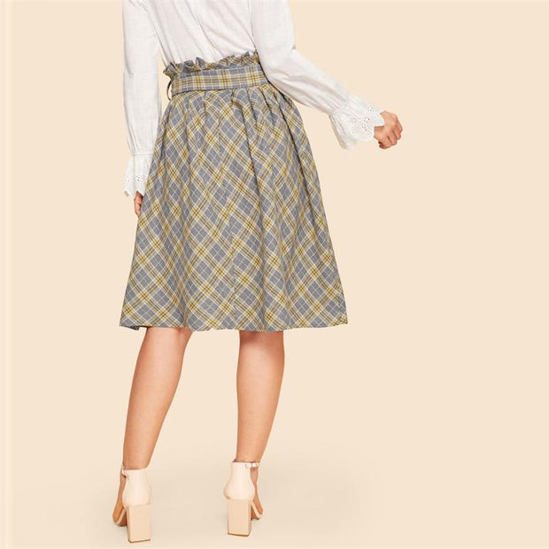 Vintage Flare Belted Skirt