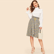 Vintage Flare Belted Skirt