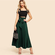 Bow Knot Front Flare Skirt