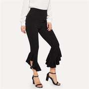 Ruffle Hem Flare Pants