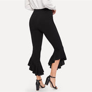 Ruffle Hem Flare Pants