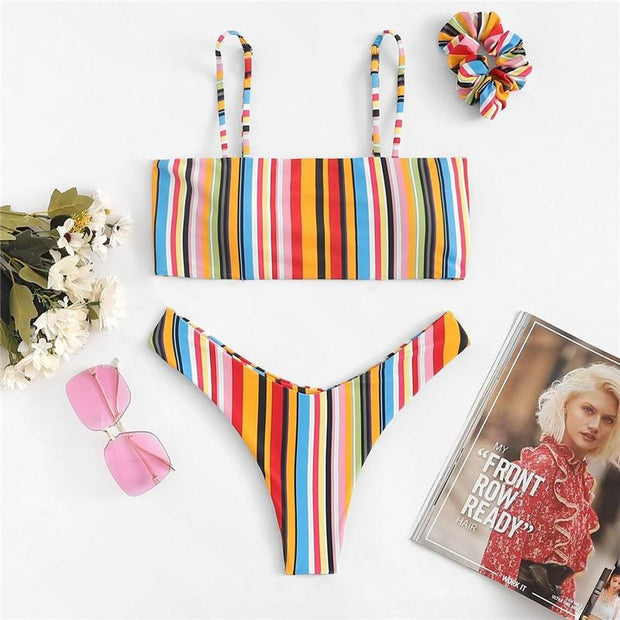 Rainbow Bandy Bikini Set