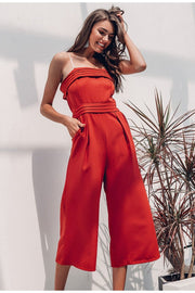 Red Zipper Jumpsuit