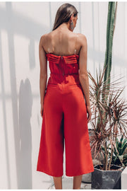 Red Zipper Jumpsuit