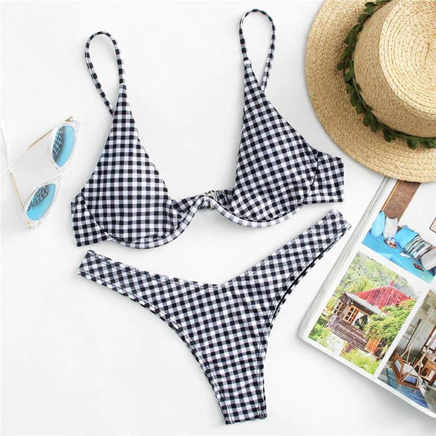 May Gingham Bikini Set